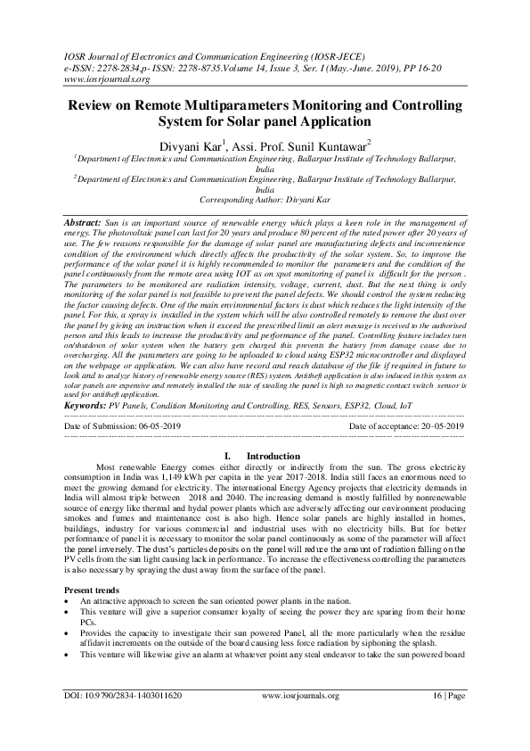 (PDF) Review on Remote Multiparameters Monitoring and Controlling ...