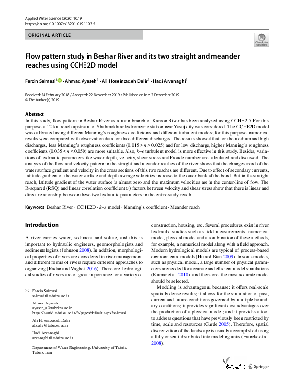 (PDF) Experimental Study on River Meander Planform Pattern