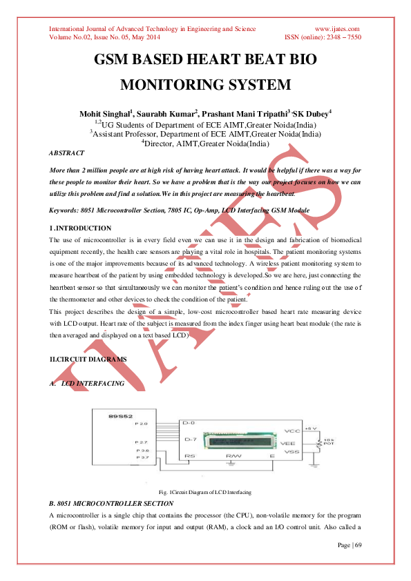 (PDF) GSM Based Heart Beat Bio Monitoring System sonali dubey Academia.edu