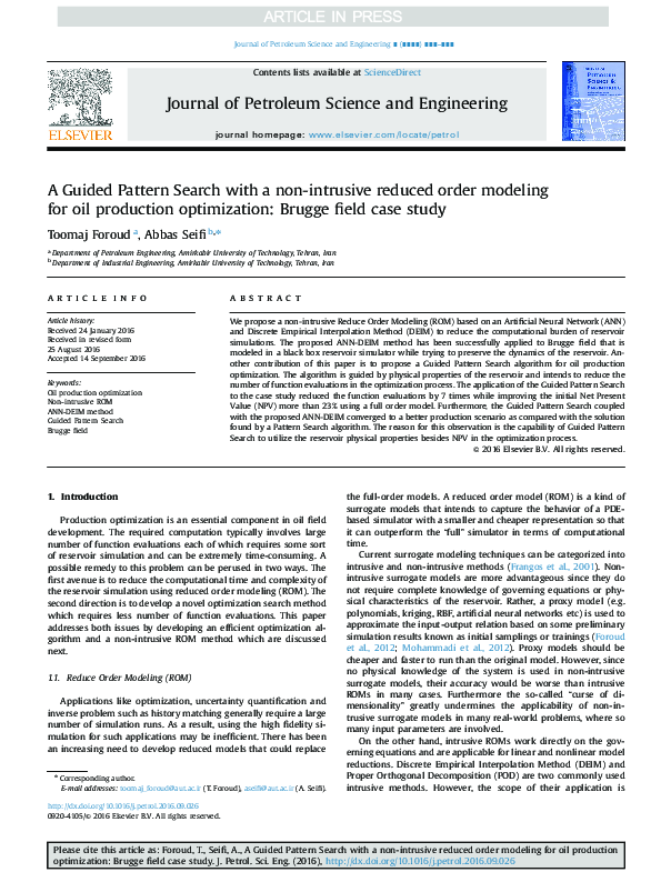 (PDF) A Guided Pattern Search with a non-intrusive reduced order ...