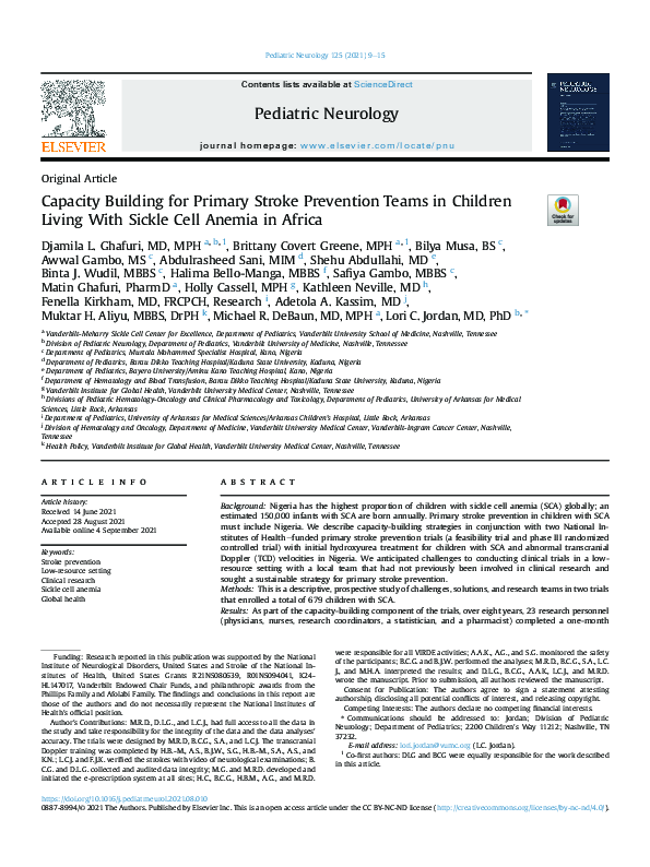(PDF) Capacity Building for Primary Stroke Prevention Teams in Children ...