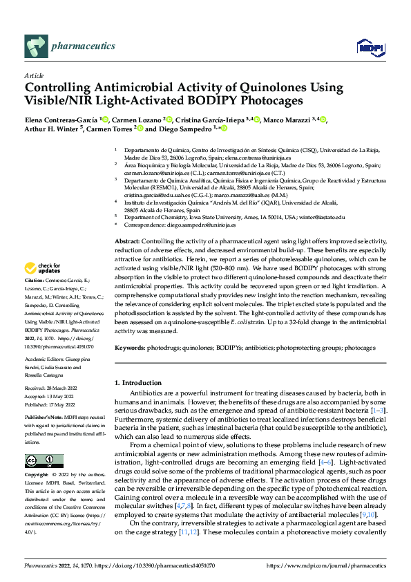 (PDF) Controlling Antimicrobial Activity of Quinolones Using Visible ...