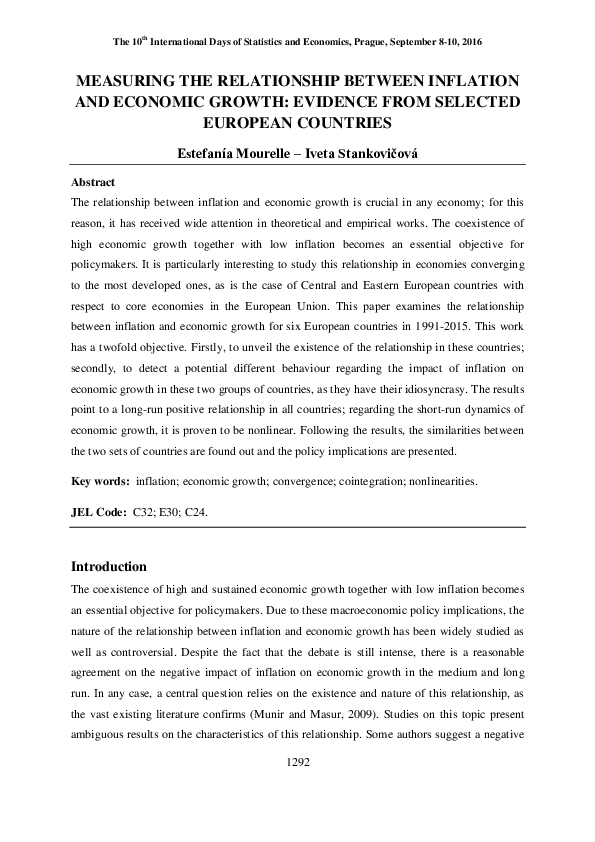 (PDF) Measuring the Relationship Between Inflation and Economic Growth ...
