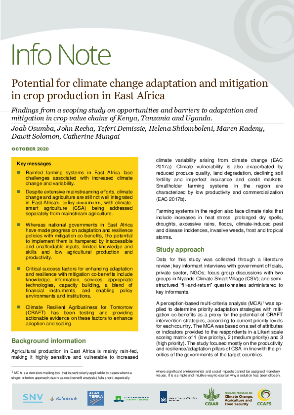 (PDF) Potential for climate change adaptation and mitigation in crop ...