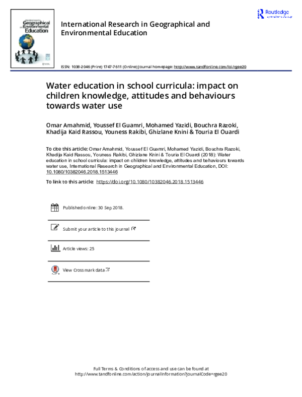 (PDF) Water education in school curricula: impact on children knowledge ...
