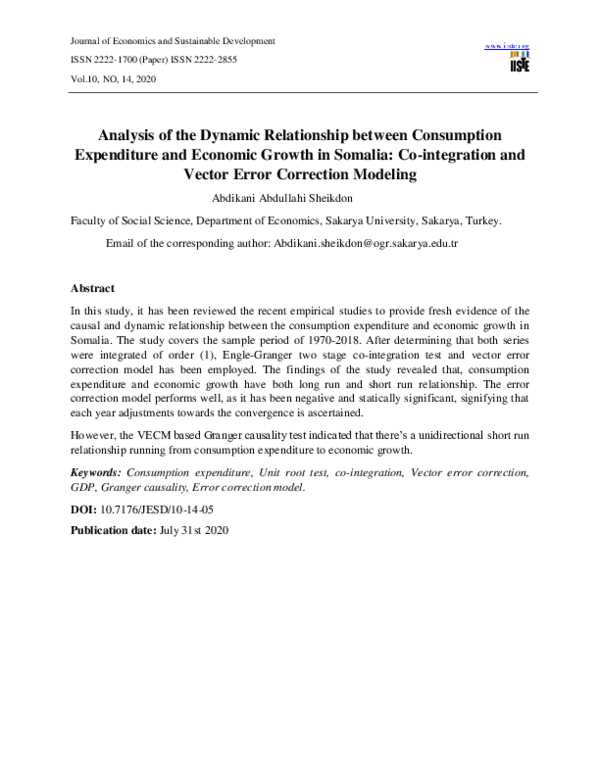 (PDF) Analysis of the Dynamic Relationship between Consumption ...