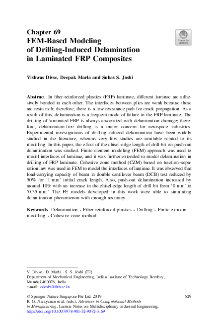(PDF) FEM-Based Modeling of Drilling-Induced Delamination in Laminated ...