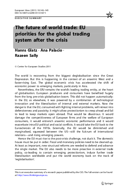 (PDF) The future of world trade: EU priorities for the global trading ...