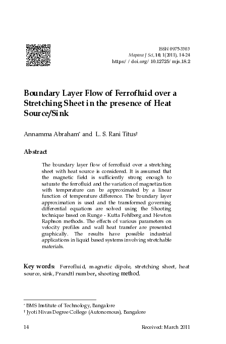 (PDF) Unsteady MHD boundary-layer flow and heat transfer due to ...