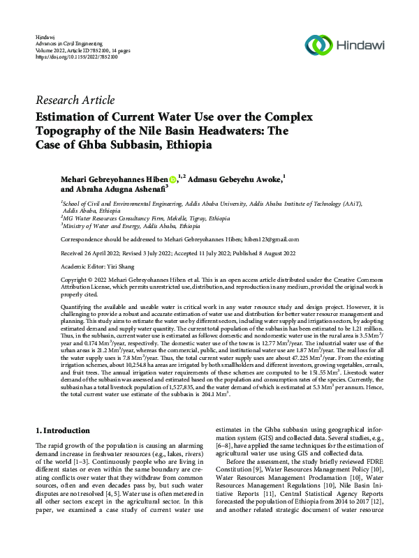 (PDF) Estimation of Current Water Use over the Complex Topography of ...