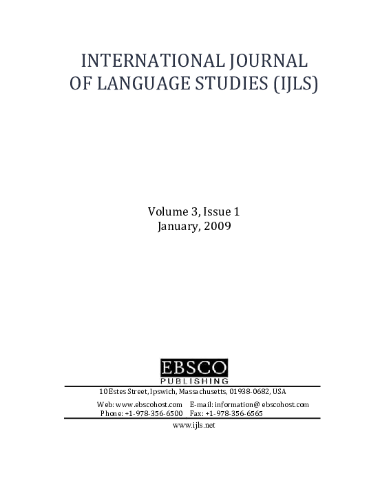 (PDF) International Journal of Language Studies, Volume 3, Number 1, 2009
