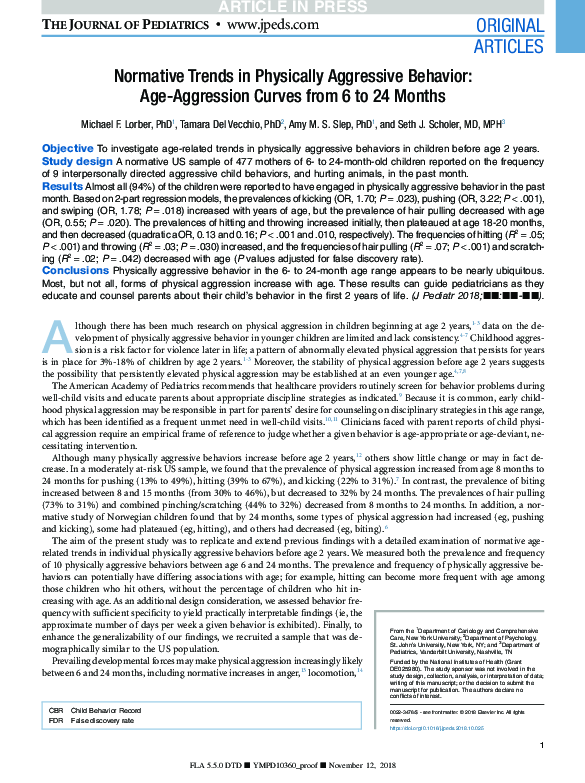 (PDF) Normative Trends in Physically Aggressive Behavior: Age ...