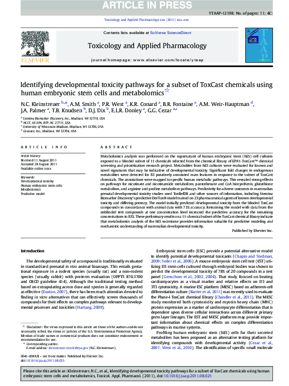 (PDF) Identifying developmental toxicity pathways for a subset of ...