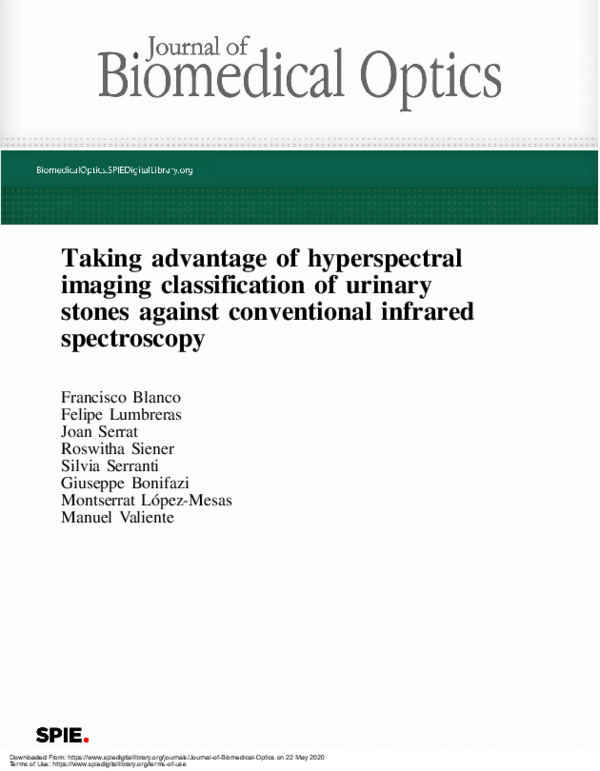 (PDF) Taking advantage of hyperspectral imaging classification of