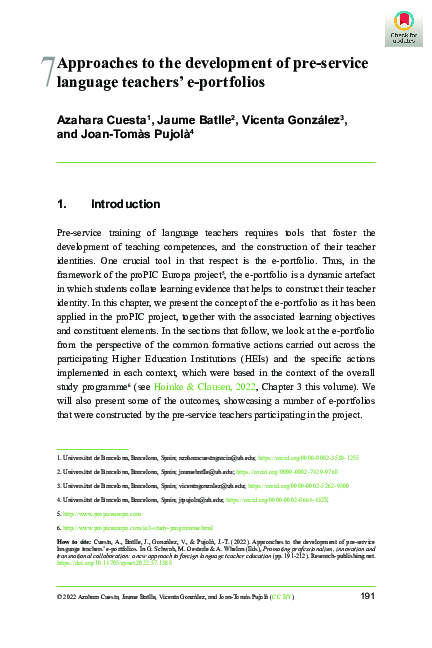 (PDF) Approaches to the development of pre-service language teachers’ e ...