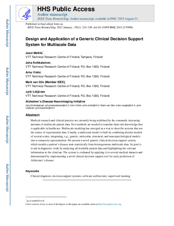(PDF) Design and Application of a Generic Clinical Decision Support ...