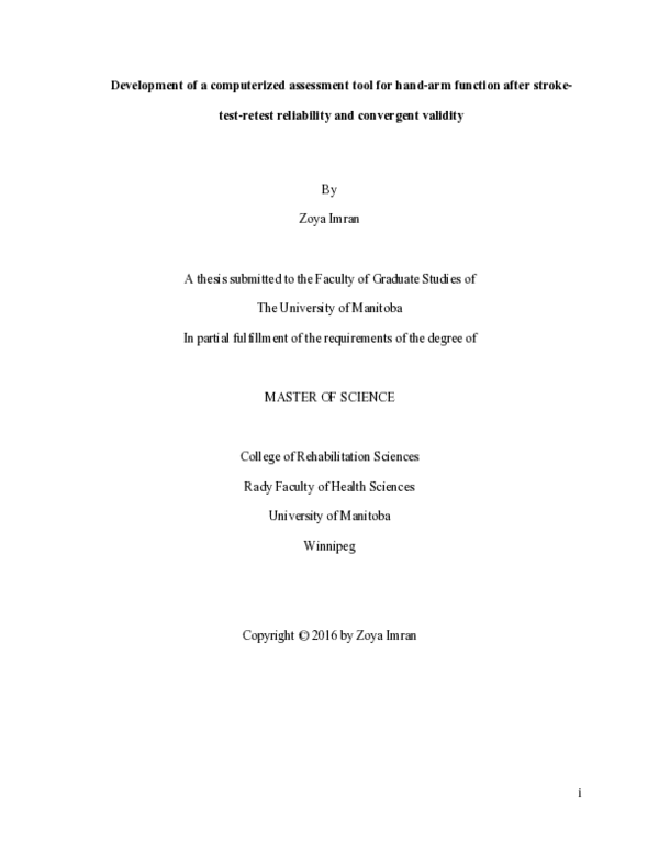 (PDF) Development of a Computerized Assessment Tool for Hand-arm ...