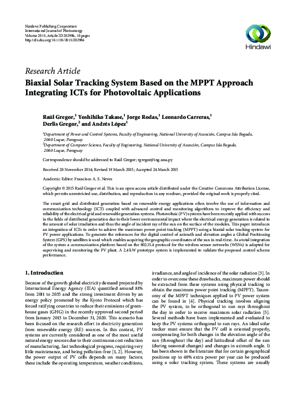 (PDF) Biaxial Solar Tracking System Based on the MPPT Approach ...