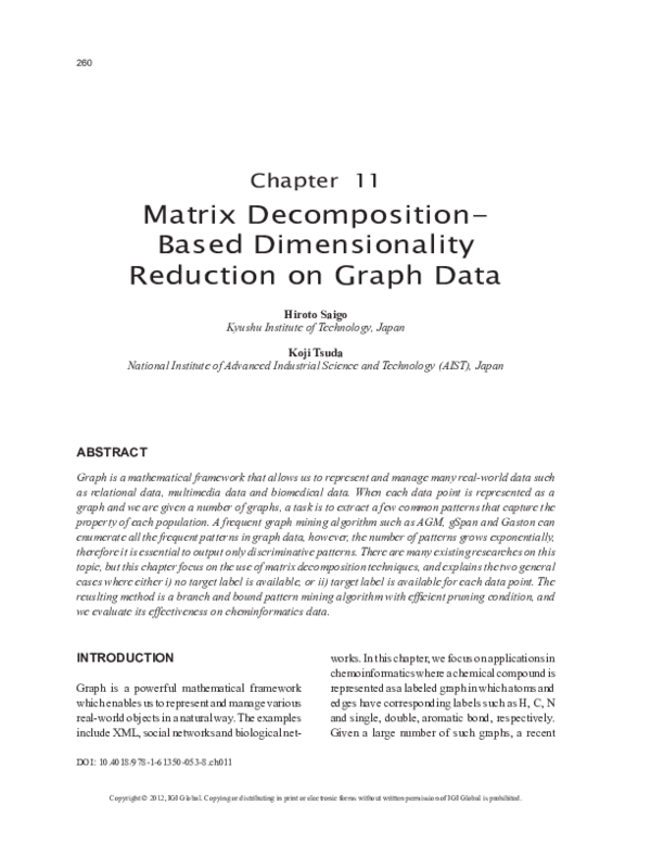(PDF) Matrix Decomposition-Based Dimensionality Reduction on Graph Data