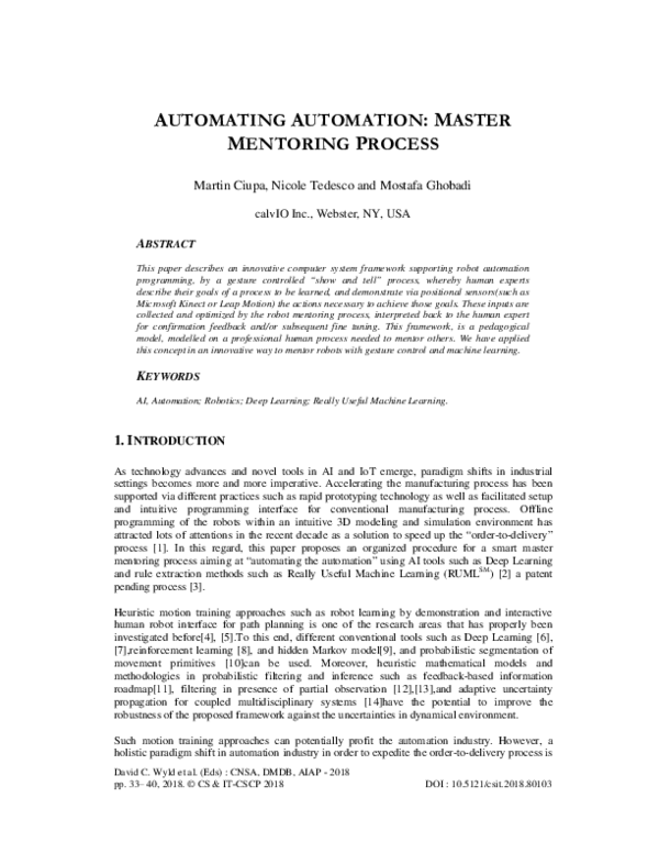 (PDF) Automating Automation : Master Mentoring Process