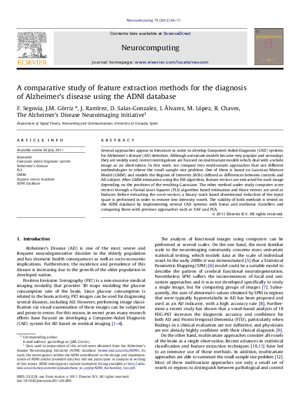 (PDF) A comparative study of feature extraction methods for the ...
