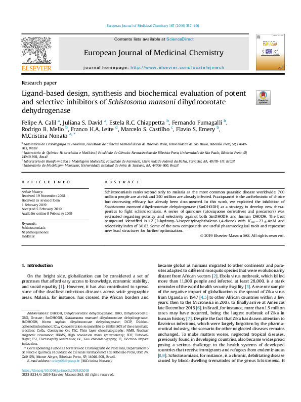 (PDF) Ligand-based design, synthesis and biochemical evaluation of ...