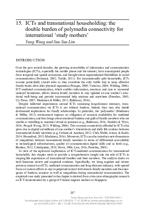 (PDF) ICTs and transnational householding: the double burden of ...