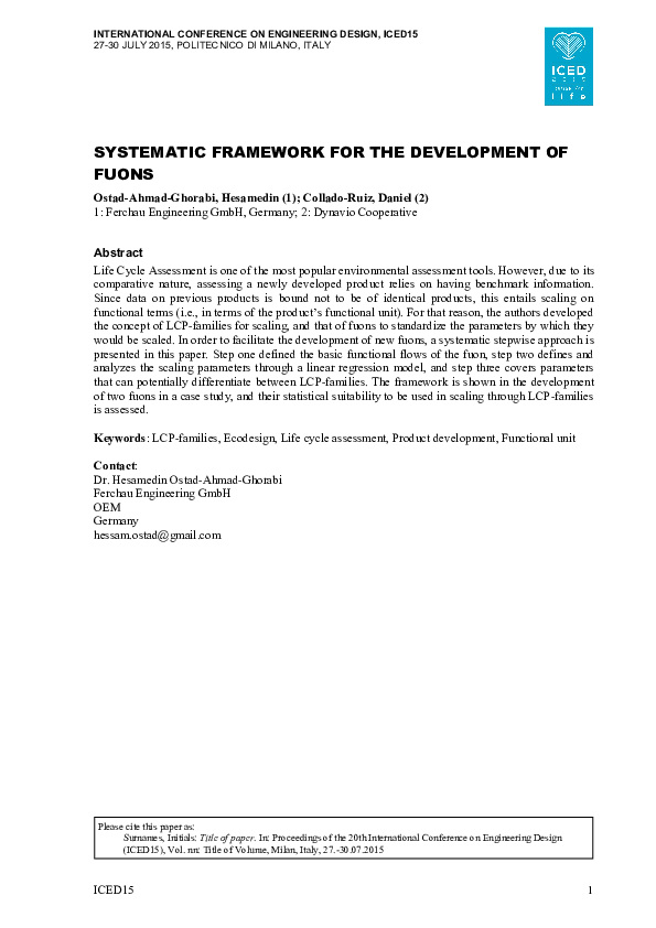 (PDF) Systematic Framework for the Development of Fuons