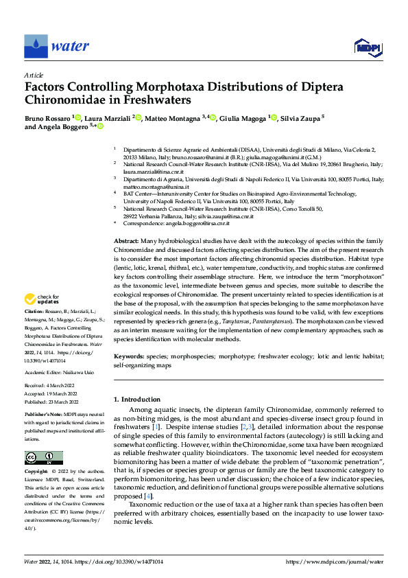 (PDF) Factors Controlling Morphotaxa Distributions of Diptera ...