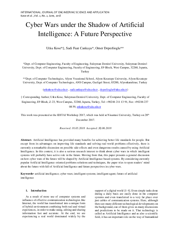 (PDF) Cyber Wars under the Shadow of Artificial Intelligence: A Future ...