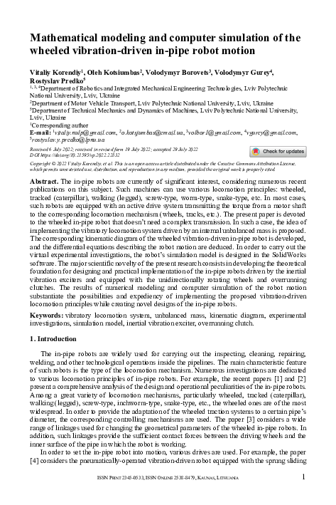 (PDF) Mathematical modeling and computer simulation of the wheeled ...