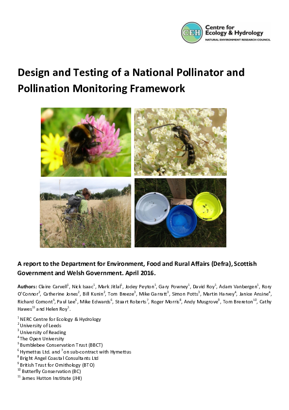 (PDF) Design and Testing of a National Pollinator and Pollination ...