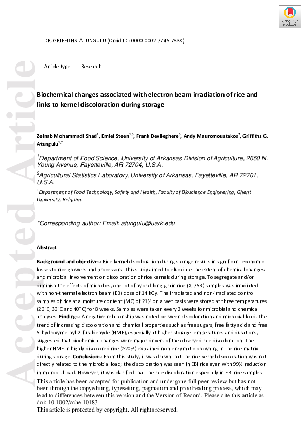 (PDF) Biochemical changes associated with electron beam irradiation of ...