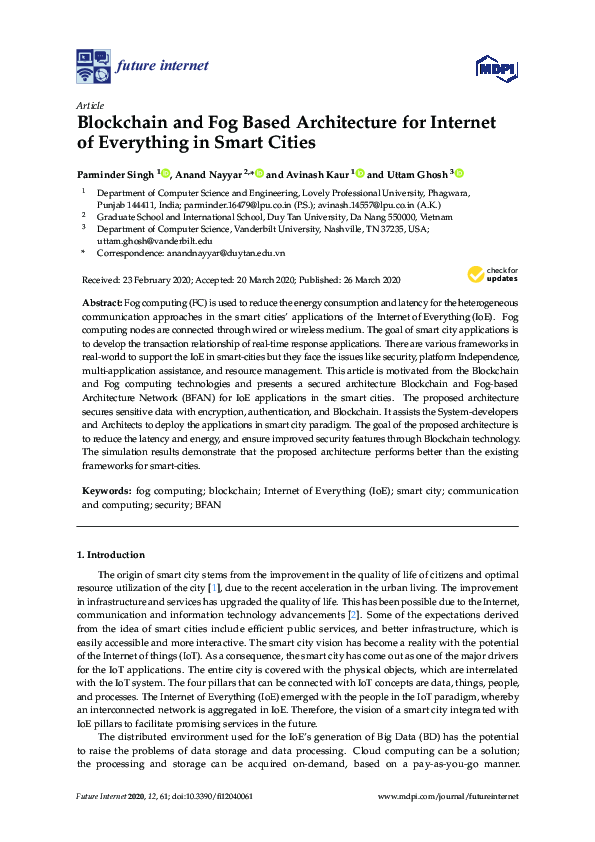 (PDF) Blockchain and Fog Based Architecture for Internet of Everything ...