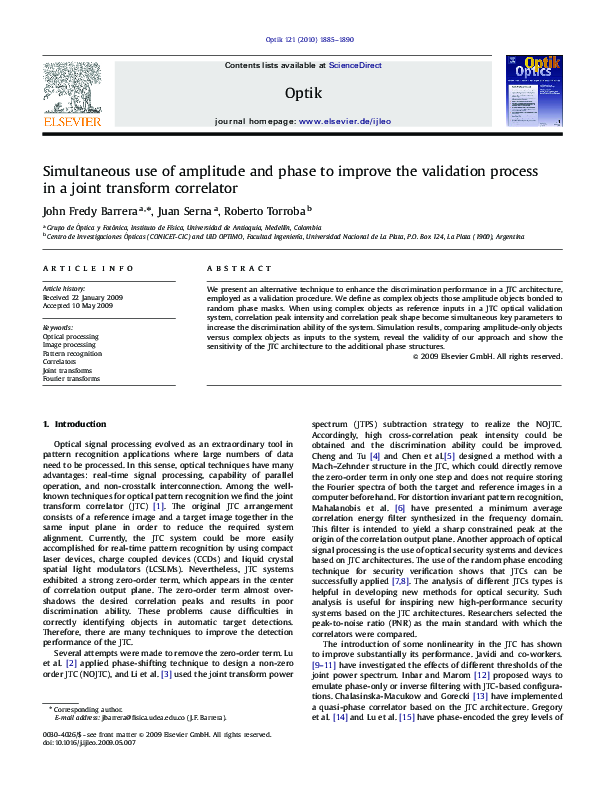 (PDF) Simultaneous use of amplitude and phase to improve the validation ...