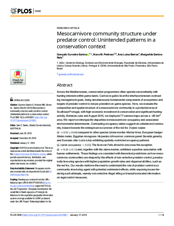 (PDF) Mesocarnivore community structure under predator control ...