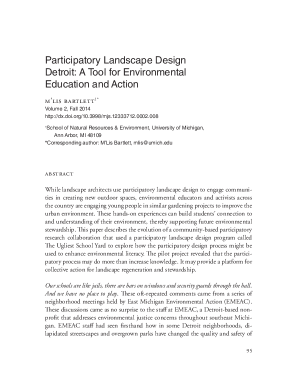 (PDF) Participatory Landscape Design Detroit: A Tool for Environmental ...