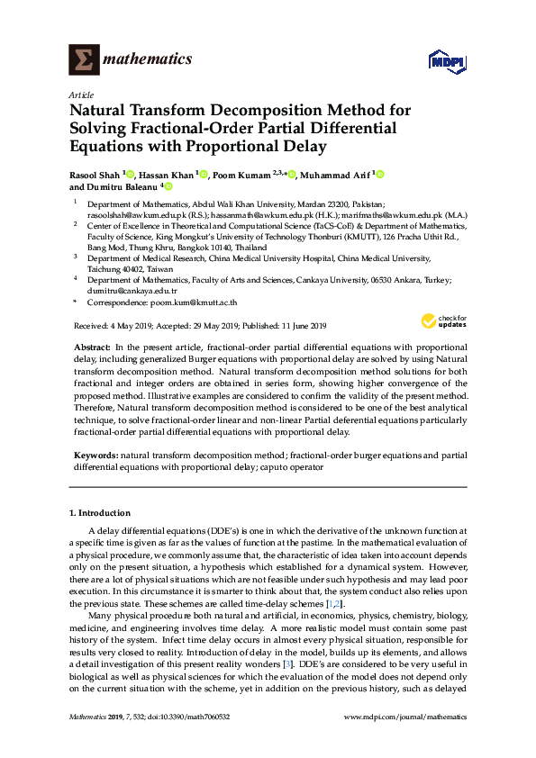 (PDF) Natural Transform Decomposition Method for Solving Fractional ...