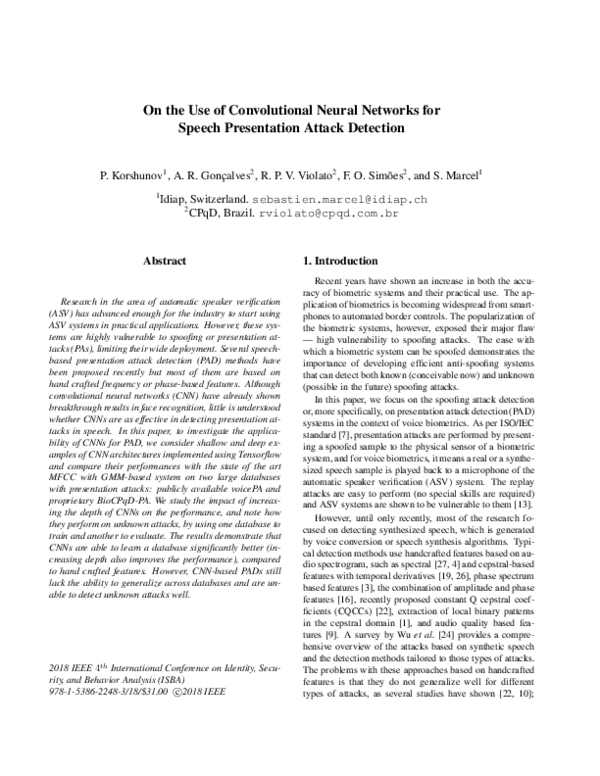 (PDF) On the use of convolutional neural networks for speech ...