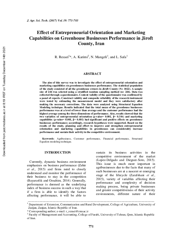 (PDF) Effect of Entrepreneurial Orientation and Marketing Capabilities ...