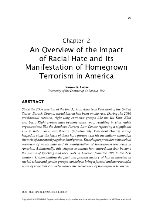 (PDF) An Overview of the Impact of Racial Hate and Its Manifestation of ...