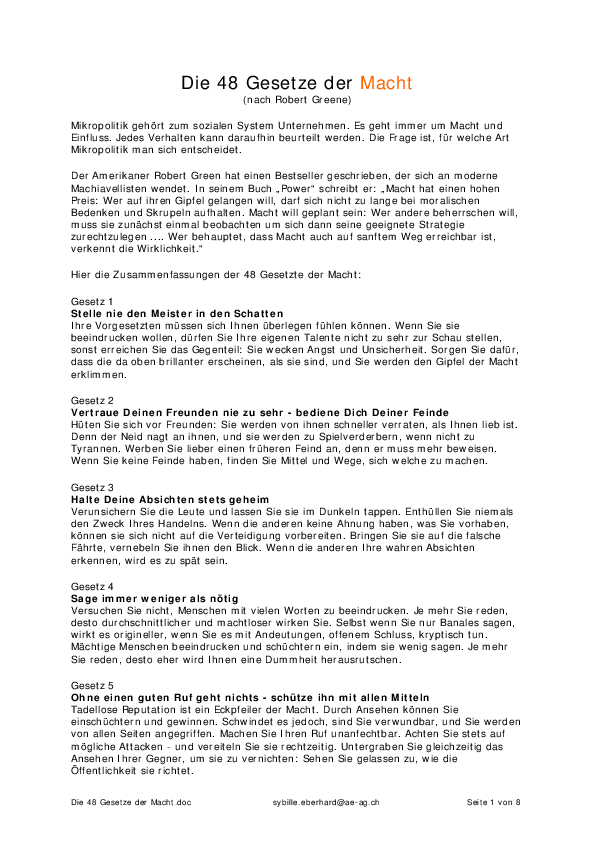 Die 48 Gesetze Der Macht Pdf Kostenlos (PDF) Die 48 Gesetze der Macht