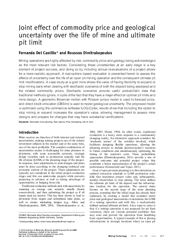 (PDF) Joint effect of commodity price and geological uncertainty over ...