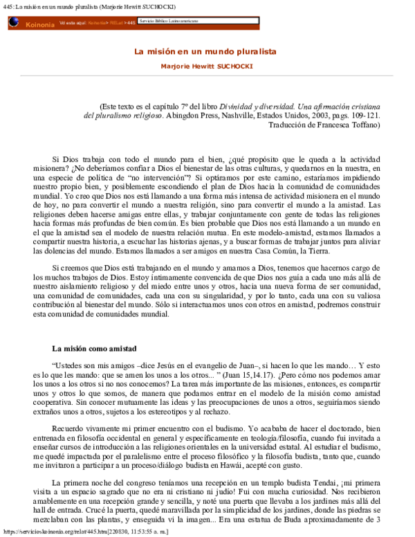 (PDF) RELaT nº 445. Marjorie Hewitt SUCHOCKI «La misión en