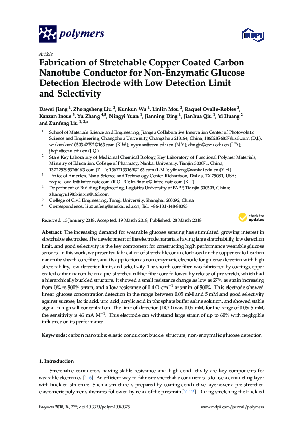 (PDF) Fabrication of Stretchable Copper Coated Carbon Nanotube ...
