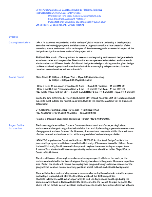 (PDF) [2022] Architectural Design IV (The UTK-PNU Joint Studio)