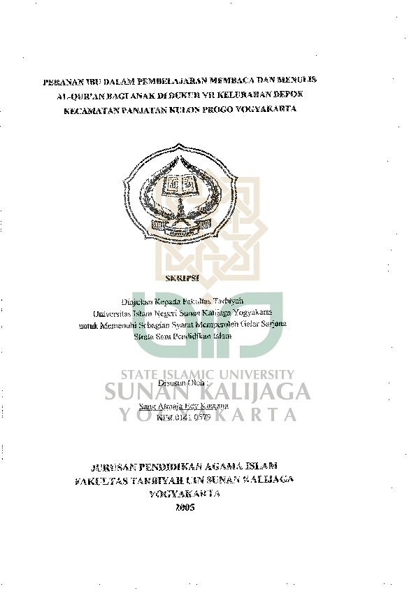 (PDF) Peranan Ibu Dalam Pembelajaran Membaca Dan Menulis Al-Qur' an ...