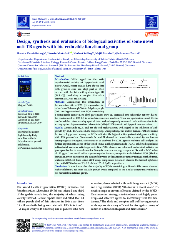 (PDF) Design, synthesis and evaluation of biological activities of some ...