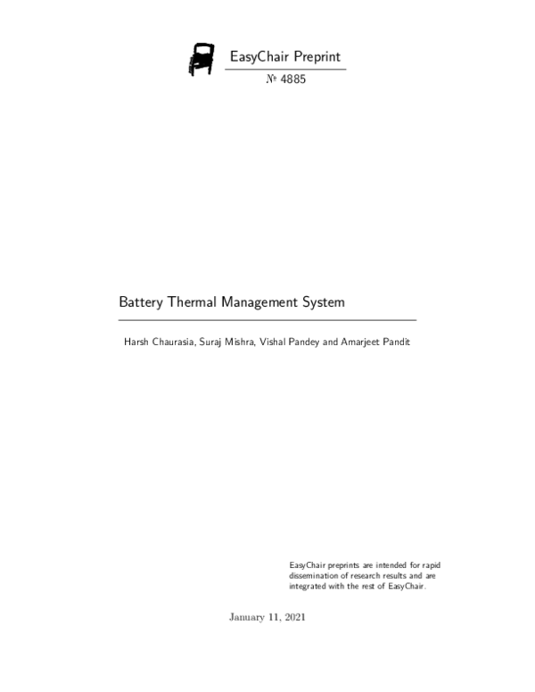 (PDF) Battery thermal management system Suraj Mishra Academia.edu
