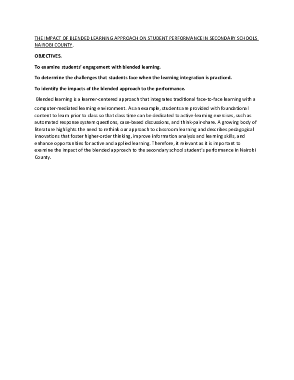 (DOC) THE IMPACT OF BLENDED LEARNING APPROACH ON STUDENT PERFORMANCE IN ...